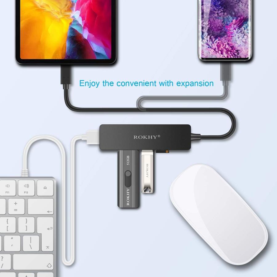 ROKHY USB C Hub 4-Port USB 3.0 Hub Ultra-Slim Data USB Hub for Ma　並行輸入｜import-tabaido｜05