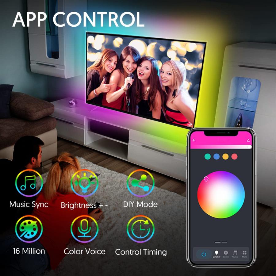 Avatar Controls TV LEDバックライト 9.8フィート スマートLEDライト 音楽同期付き 1600万色変化 R 並行輸入品｜import-tabaido｜04