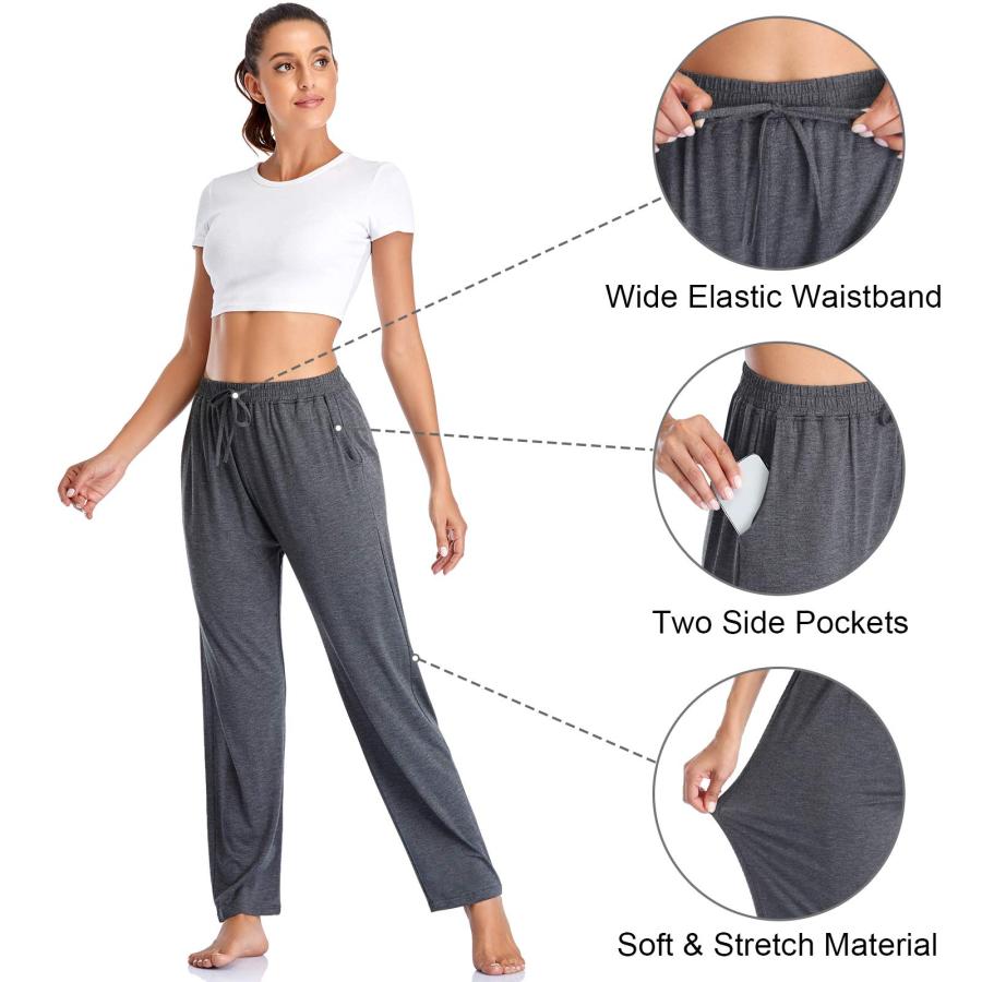 【並行輸入品】Envlon レディース ヨガパンツ ポケット付き 快適 ストレッチ ゆったり ワイドレッグ カジュアルパンツ 通気性 ランニング | ブランド登録なし | 09