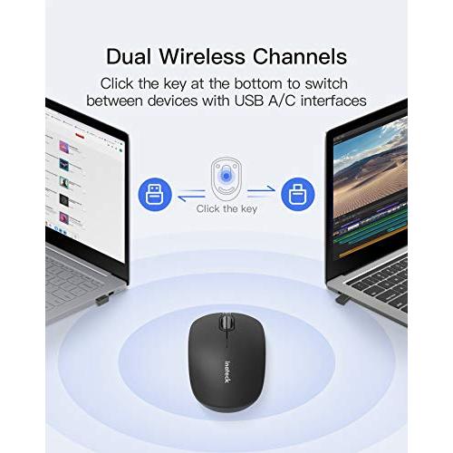 Inateck 静音 マウス ワイヤレス 、Type C及びUSB Aレシーバー付、MS02001 ブラック Inateck Wi 並行輸入品｜import-tabaido｜05
