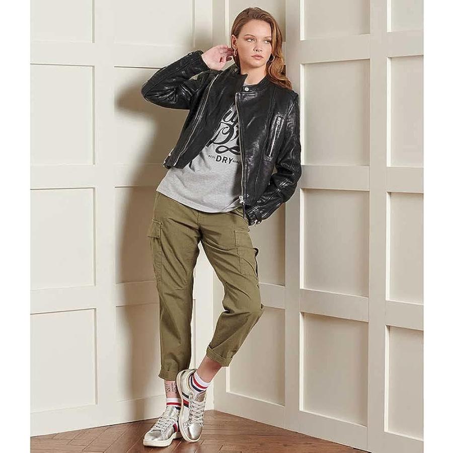 【並行輸入品】Superdry Womens Classic Leather Racer Jacket Zip Fastening Popp　並行_2