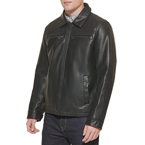 【並行輸入品】Dockers Men's James Faux Leather Jacket, Black w. Chest Zip, X Lの画像