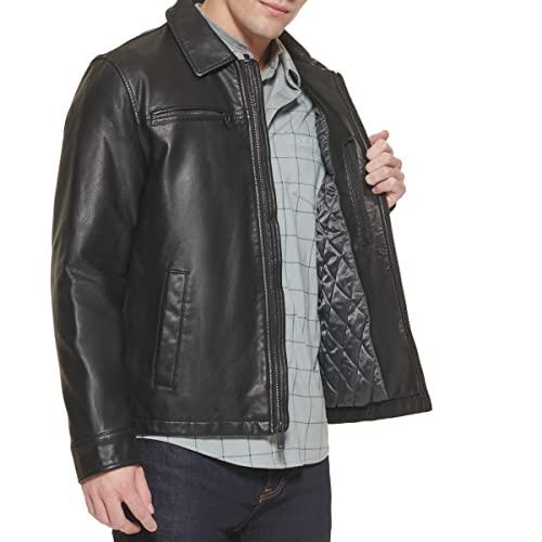 【並行輸入品】Dockers Men's James Faux Leather Jacket, Black w. Chest Zip, X Lの画像