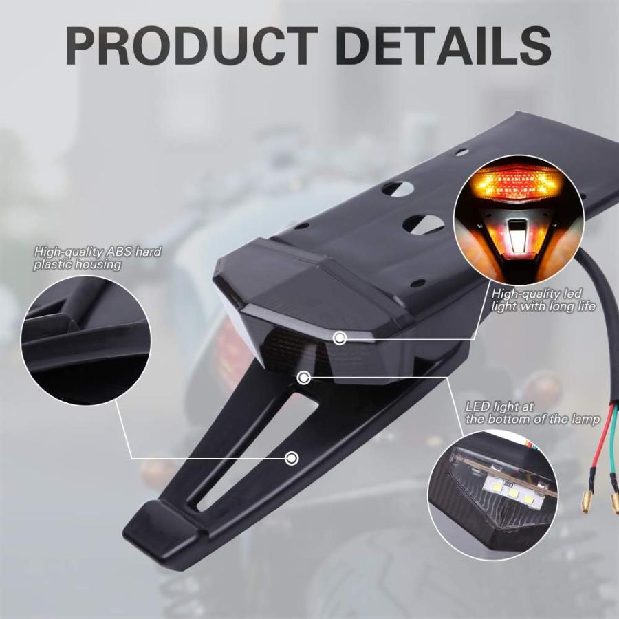 【並行輸入品】Rich Choices オートバイ LED リアフェンダー ブレーキテールライト ウィンカー ランニングランプ ボバー ダートバ 並行