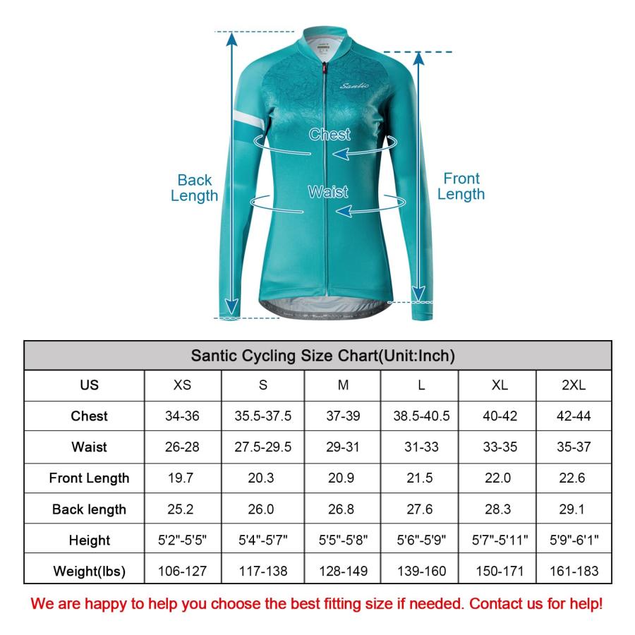【並行輸入品】Santic レディース サイクリングジャージ 長袖 自転車ジャケット バイクシャツ 通気性 速乾 反射 バイキングトップス Afの画像