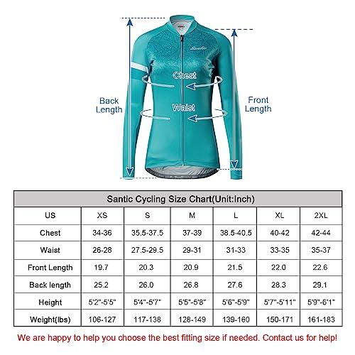 【並行輸入品】Santic レディース サイクリングジャージ 長袖 自転車ジャケット バイクシャツ 通気性 速乾 反射 バイキングトップス Afの画像