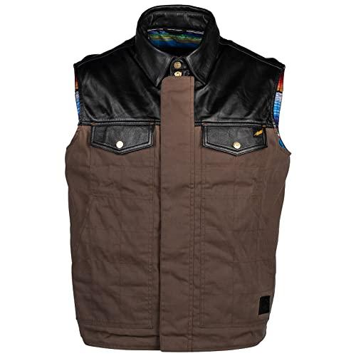 【並行輸入品】Cortech Bandito Leather Men's Street Motorcycle Vest   Brown/Larの画像