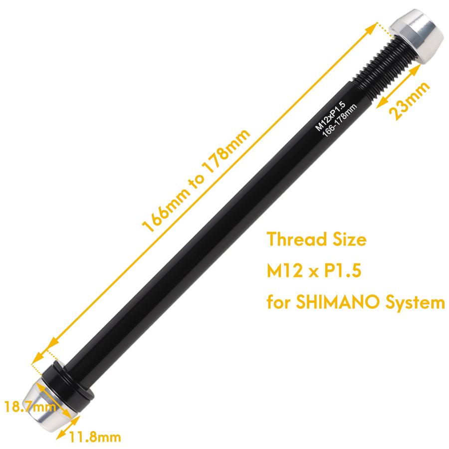 【並行輸入品】CyclingDeal トレーナースルーアクスル   自転車自転車12mm リアホイールスキュワー 屋内用   長さ166mmから_3
