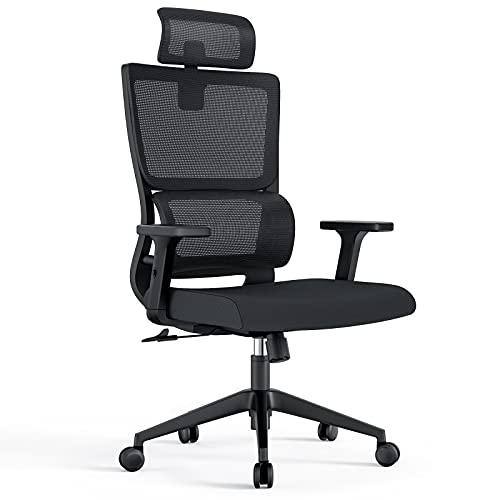 【並行輸入品】DK177 ランバーサポート 調節可能なアームレストヘッドレスト メッシュハイバック ホームオフィスデスク コンピューター ローリ_1