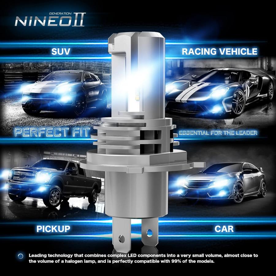 ブランド登録なし - 【並行輸入品】NINEO H4 Led Headlight Bulbs 18000LM Wireless 9003 Direct Insertion