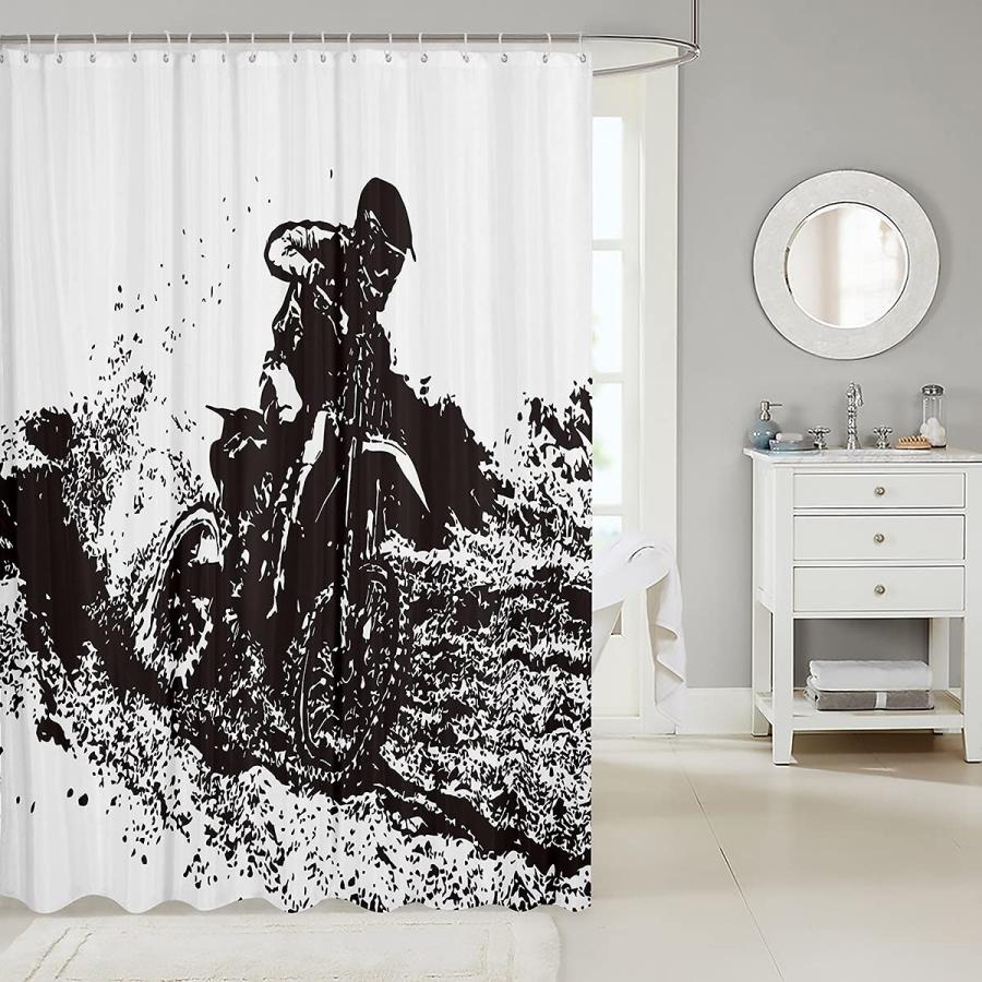 Dirt Bike Shower Curtain, Boys Youth Motorcycle Bath Curtain, Mo 並行輸入品｜import-tabaido｜04