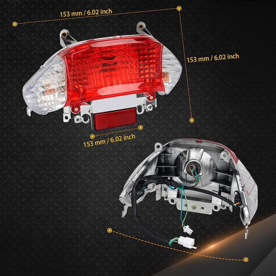 【並行輸入品】NTHREEAUTO スクーター 原付テールライト リアブレーキ ウィンカー テールライト 汎用 Gy6 Tao Tao Sunn 並行の画像