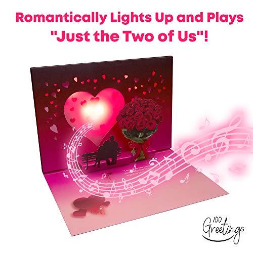 Just the Two of Us アニバーサリーカード 100 GREETINGS Lights & Music Pop Up 並行輸入品｜import-tabaido｜05