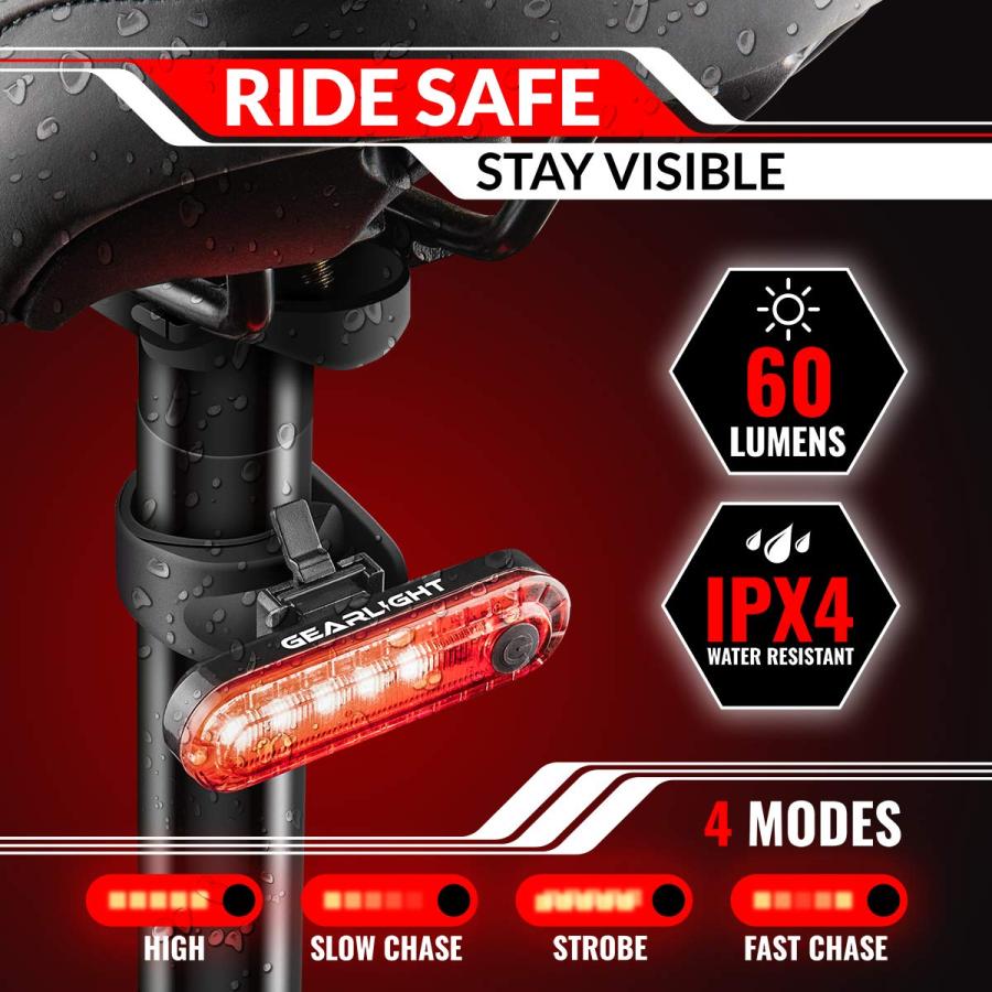 並行輸入品】GearLight 充電式自転車ライトセット S400 反射板 強力な 