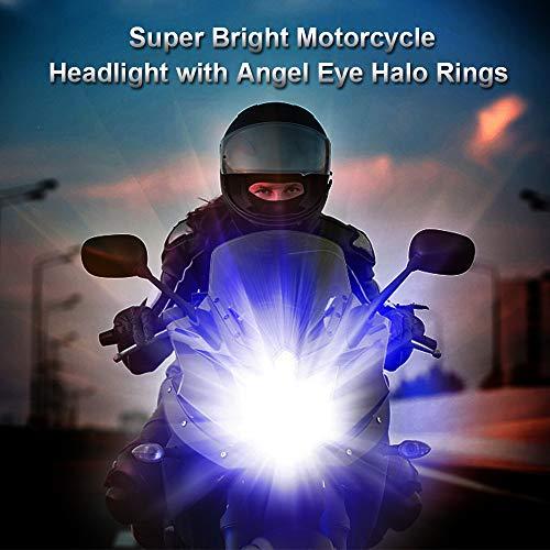 【並行輸入品】KaiDengZhe BA20D H6 LED オートバイヘッドライト電球 ブルーエンジェルアイ H6 ハイ/ローLEDヘッドランの画像
