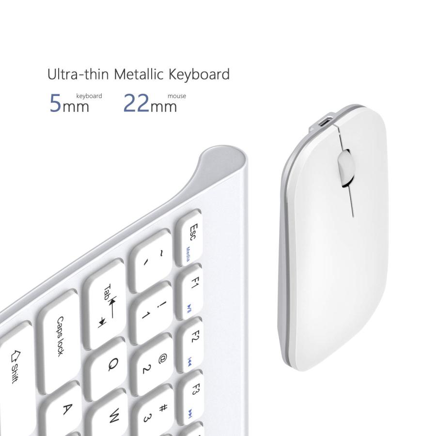 Small Wireless Keyboard Mouse Combo, seenda Ultra Thin Compact Re 並行輸入品｜import-tabaido｜04