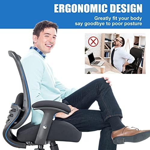 【並行輸入品】LONGBOSS オフィスチェア 人間工学 コンピューター デスク メッシュチェア バックウエストクッション 高さ調節可能なアーム_7
