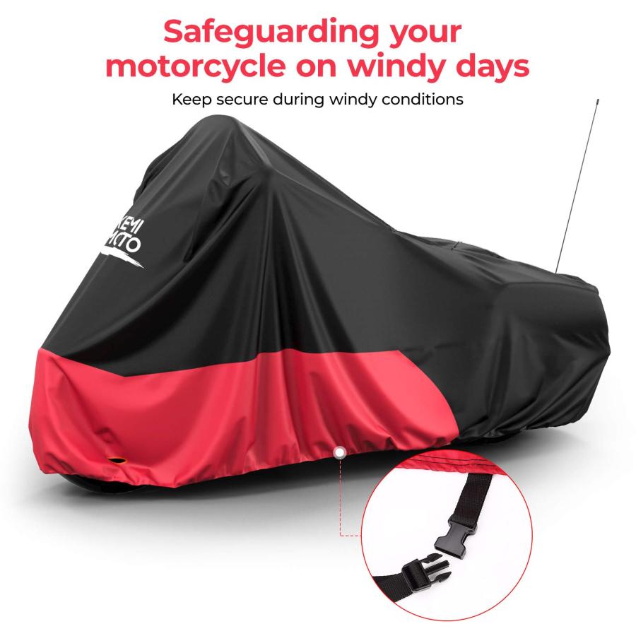 【並行輸入品】バイクカバー ツーリングモデル用 防水 防塵 日差し防止 レッド KEMIMOTO Motorcycle Cover， Compa_9