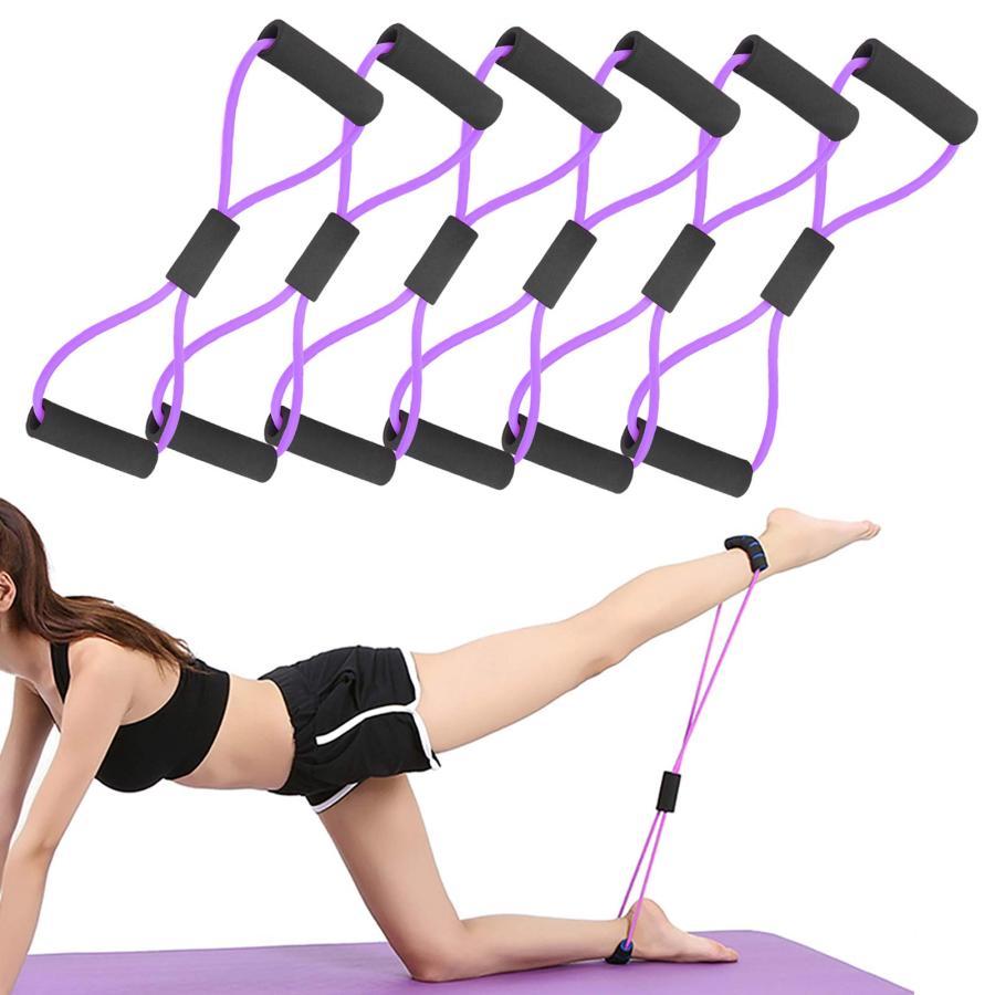 【並行輸入品】6pcs Yoga Training Resistance Bands,Portable Durable TPE 8 Pullの画像