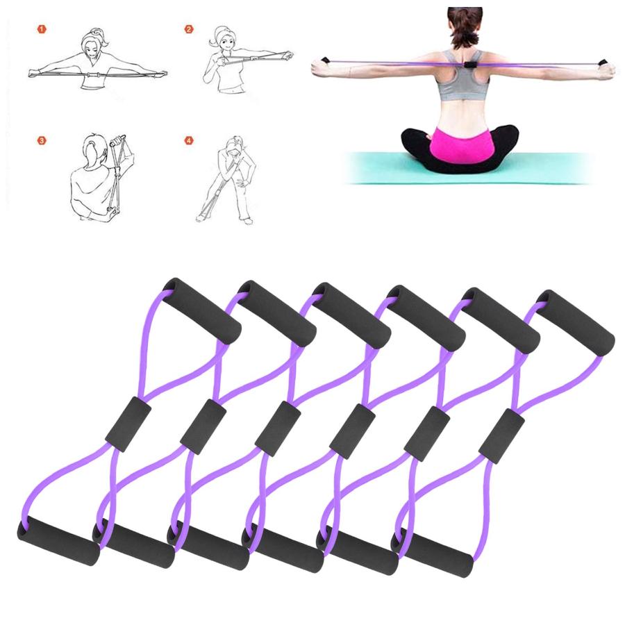 【並行輸入品】6pcs Yoga Training Resistance Bands,Portable Durable TPE 8 Pullの画像