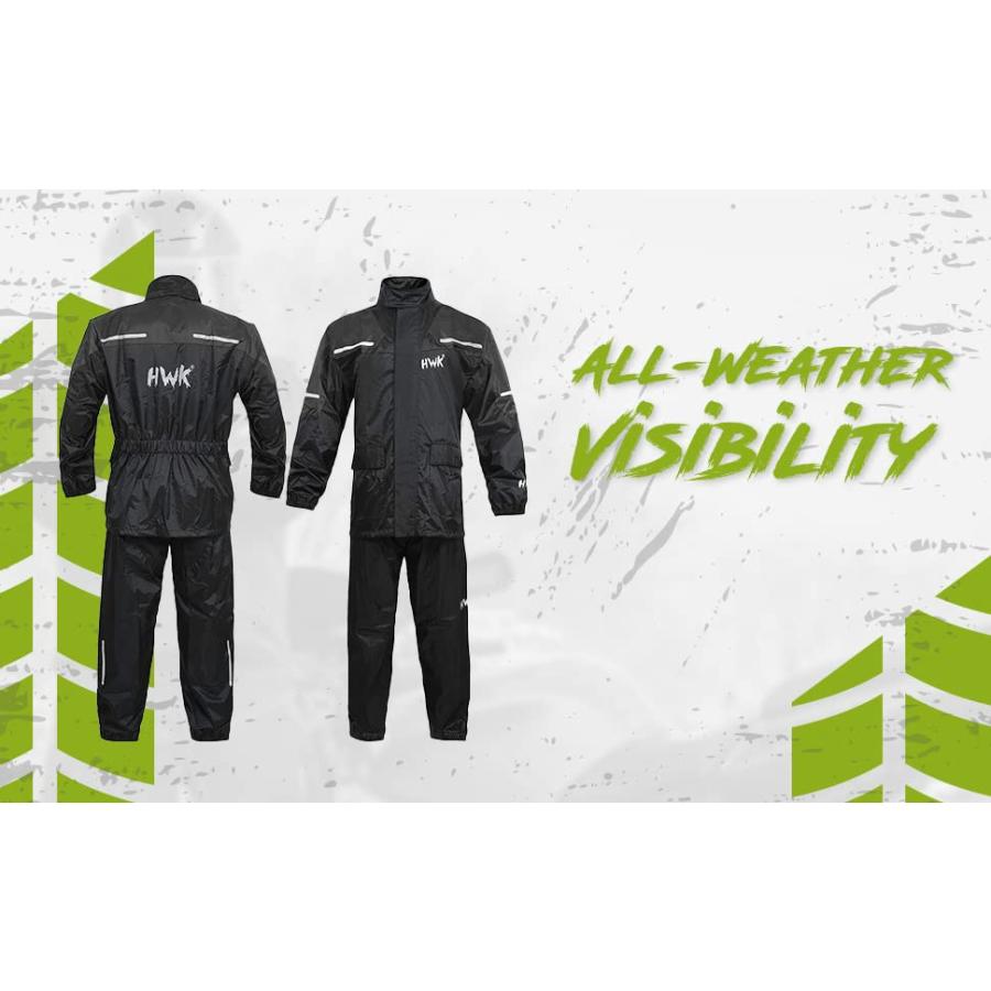 【並行輸入品】HWK Motorcycle Rain Suit for Men and Women, Two Piece Waterproofの画像