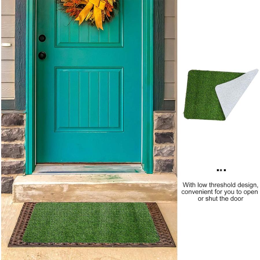 【並行輸入品】DOITOOL Indoor Outdoor Rugs Green Doormat Artificial Turf Mat Fak　並行