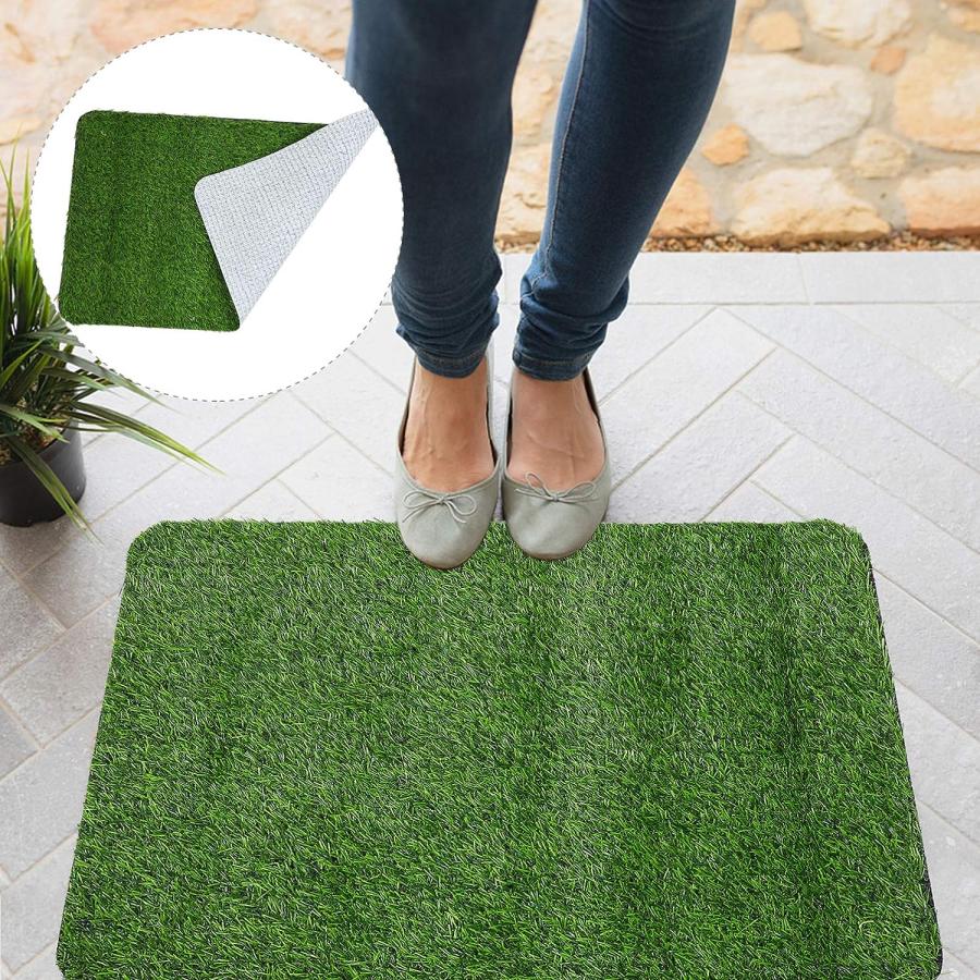 【並行輸入品】DOITOOL Indoor Outdoor Rugs Green Doormat Artificial Turf Mat Fak　並行