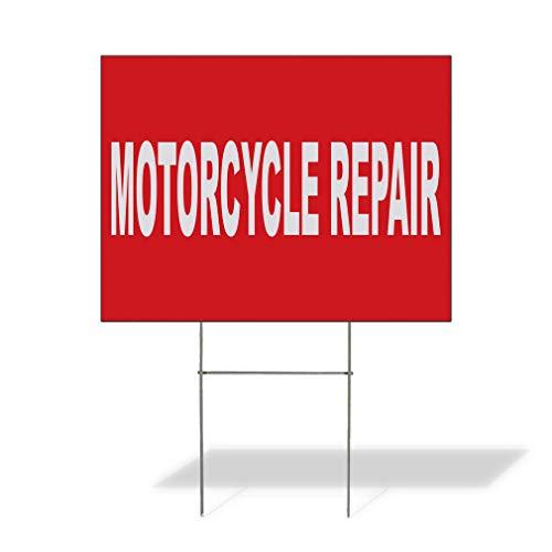 【並行輸入品】Fastasticdeals Weatherproof Yard Sign Motorcycle Repair Red Back_1