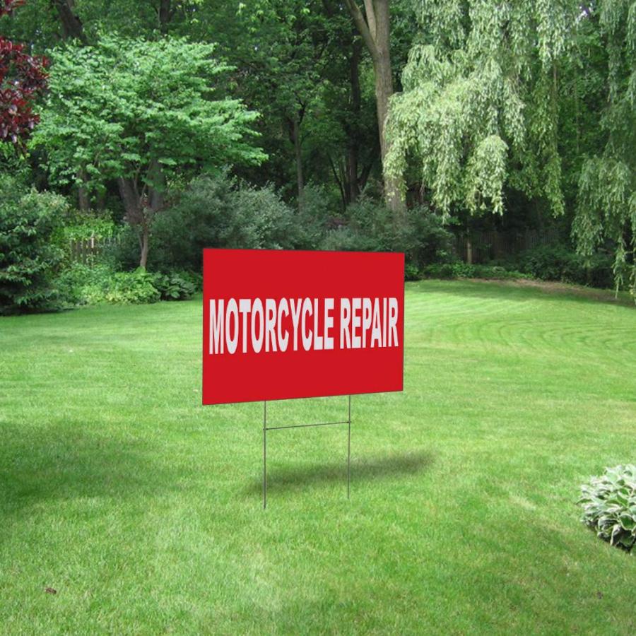 【並行輸入品】Fastasticdeals Weatherproof Yard Sign Motorcycle Repair Red Back_6