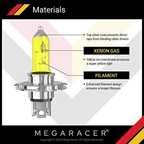 【並行輸入品】Mega Racer H4/9003/HB2 ハロゲンヘッドライト電球   3000K スーパーイエロー 12V 100W/90W_7