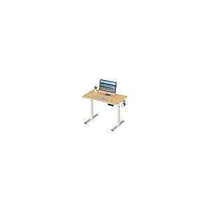 【並行輸入品】SHW Electric 高さ調節可能 スタンディングデスク 40 x 24インチ ライトチェリー SHW Memory Pres_1