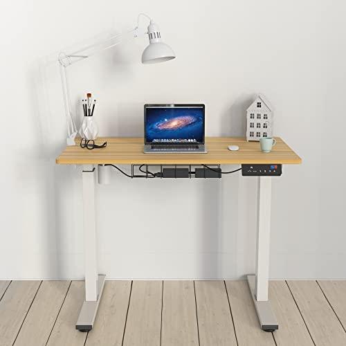 【並行輸入品】SHW Electric 高さ調節可能 スタンディングデスク 40 x 24インチ ライトチェリー SHW Memory Pres_3