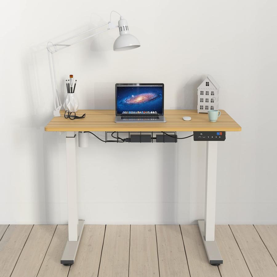 【並行輸入品】SHW Electric 高さ調節可能 スタンディングデスク 40 x 24インチ ライトチェリー SHW Memory Pres_5