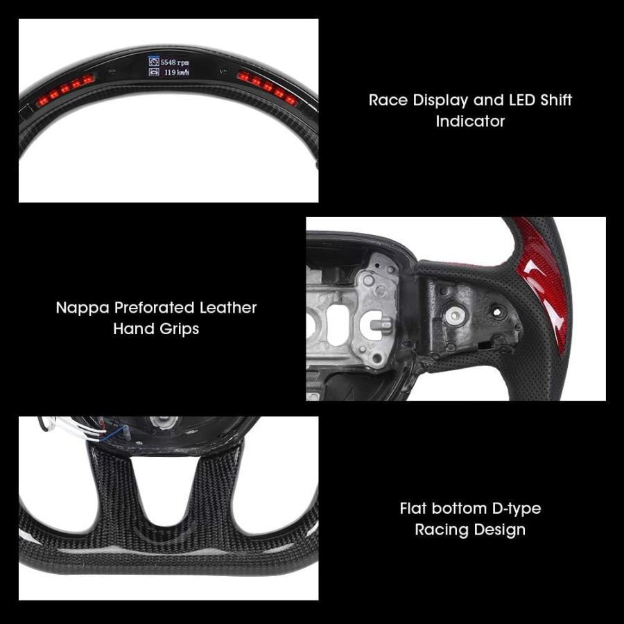 並行輸入品】Akozon 自動車用ステアリングホイール カーボンファイバー