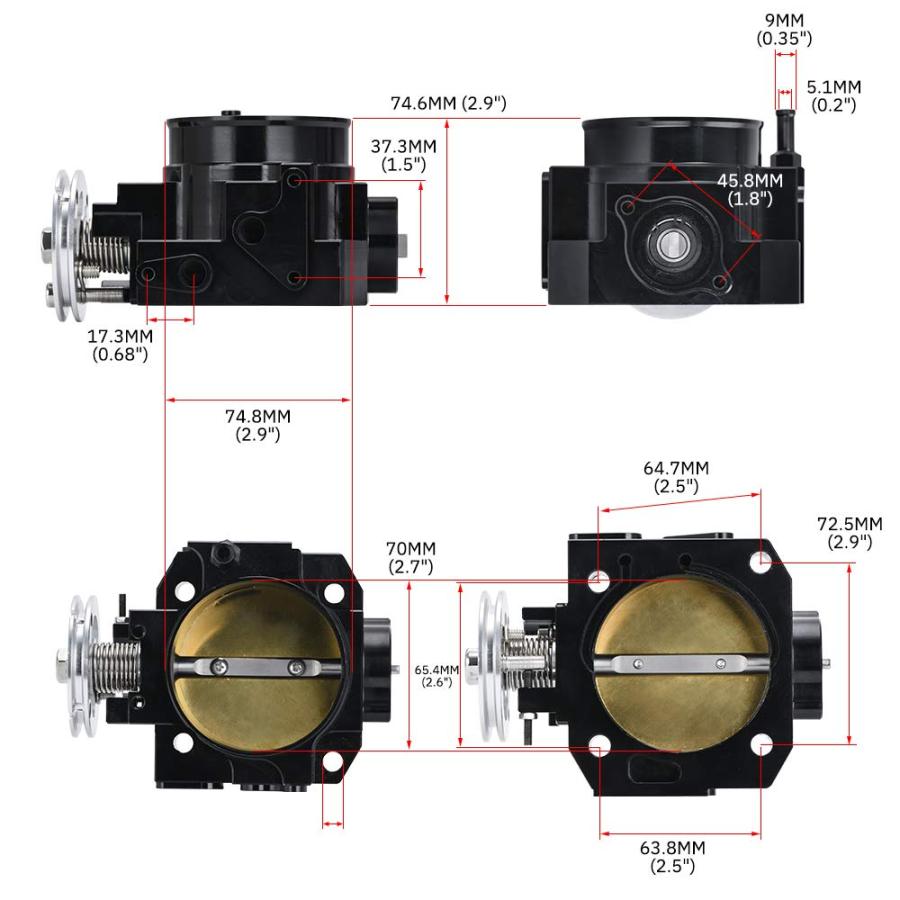 並行輸入品】PQYRACING アルミニウム インテークマニホールド+ 