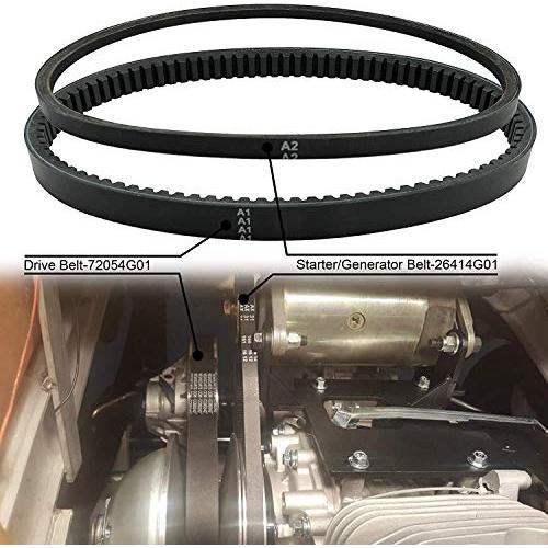 【並行輸入品】Roykaw EZGO TXT/Medalist Drive Belt & Starter Generator Belt Kit_4
