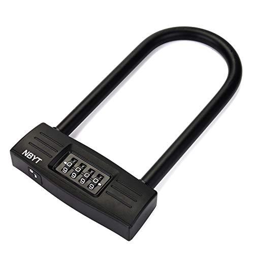 【並行輸入品】NBYT 4桁 リセット可能 コンビネーションバイク Uロック / Dロック バイク用 ガラスドアロック 14mm シャックル 高の画像