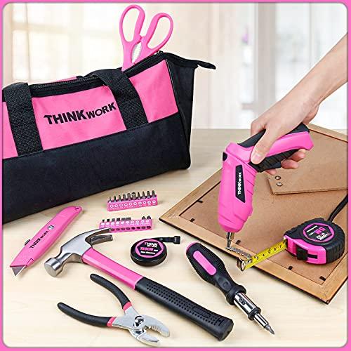 【並行輸入品】THINKWORK 40 Piece Pink Tool Set Ladies Hand Tool Set with 3.6_4