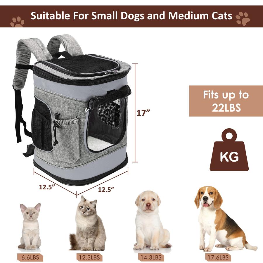 【並行輸入品】Tirrinia Pet Backpack Carrier for Small Cats \u0026 Dogs | Two Sidedの画像