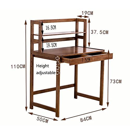 【並行輸入品】Computer Desk, 33.1”/40.9”Bamboo Home Office Table, Modern Writi_4