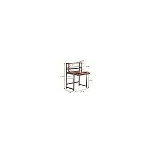 【並行輸入品】Computer Desk, 33.1”/40.9”Bamboo Home Office Table, Modern Writi_5