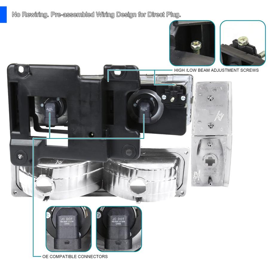 【並行輸入品】Spec D チューニングヘッドライト+バンパー+コーナーランプ 1988 1993 シボレー C10 ピックアップ C/K 15_9