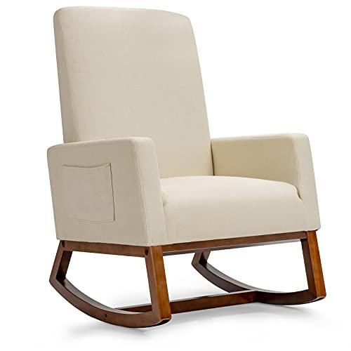 並行輸入品】Giantx Upholstered Rocking Chair, Modern Fabric