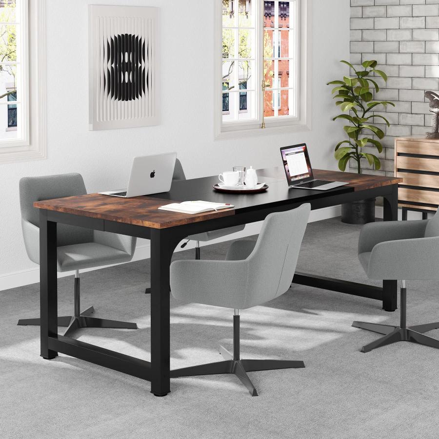 【並行輸入品】Tribesigns 70.8インチ エグゼクティブデスク 大型オフィスコンピューターデスク 厚みのあるフレーム モダンでシンプル_6