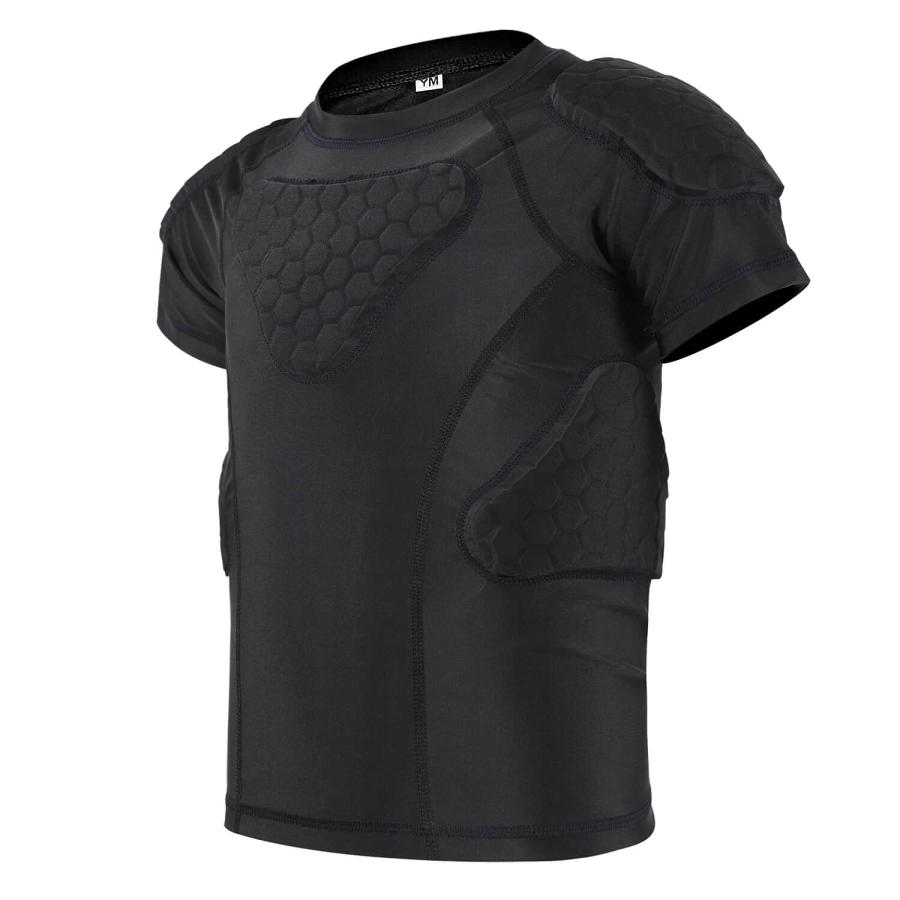 TUOY Youth Padded Compression Shirt Padded Football Shirt Rib Ch 並行輸入品