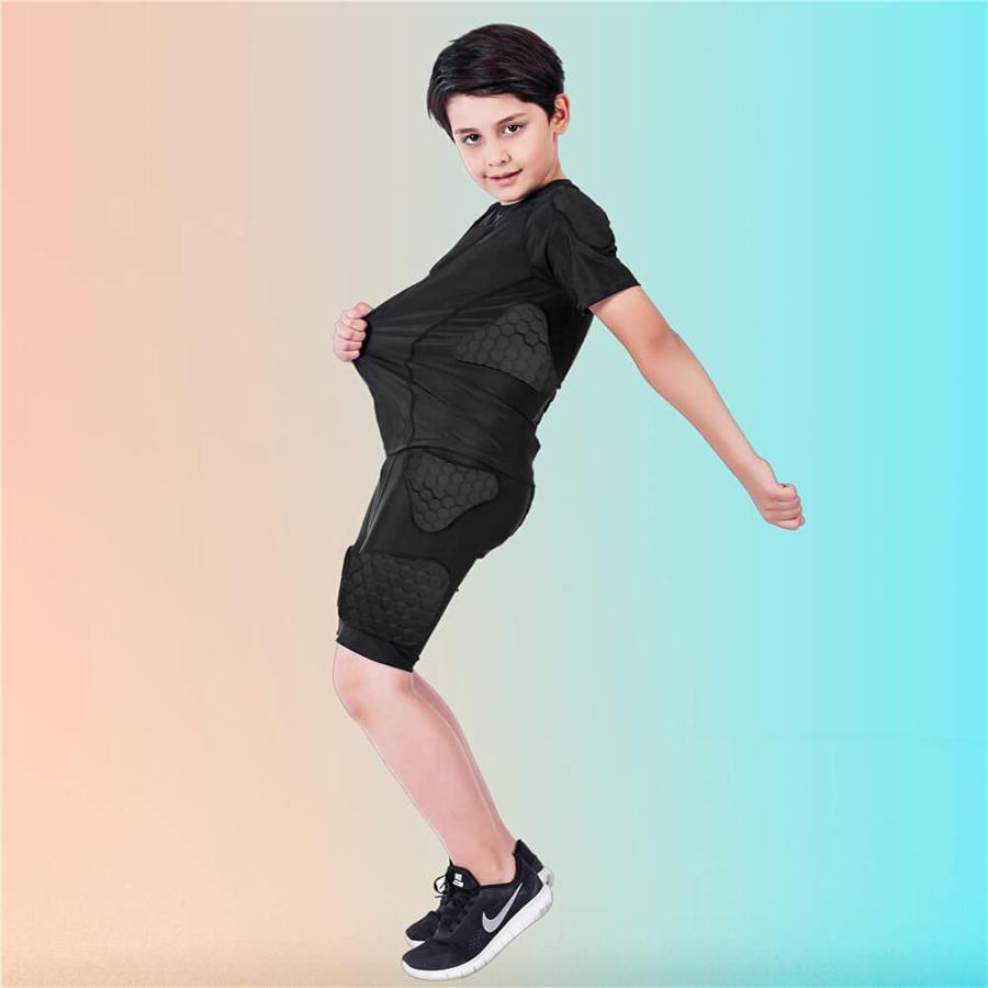 【並行輸入品】TUOY Youth Padded Compression Shirt Padded Football Shirt Rib Ch_6