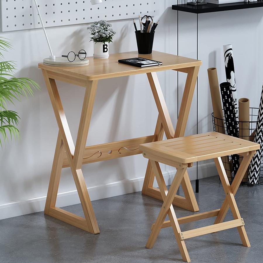 【並行輸入品】Computer Desk, Bamboo Compact Home Office Workstation, Modern Si_6
