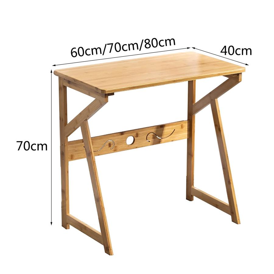 【並行輸入品】Computer Desk, Bamboo Compact Home Office Workstation, Modern Si_3