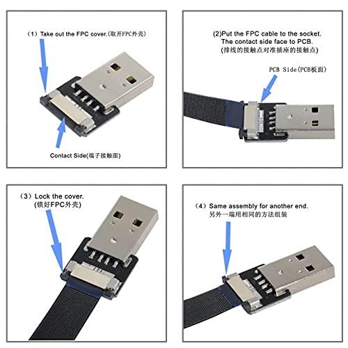 NFHK USB 2.0 Type A オス メス 延長データフラットスリムFPCケーブル FPV & ディスク & スキャナー  並行輸入品｜import-tabaido｜09