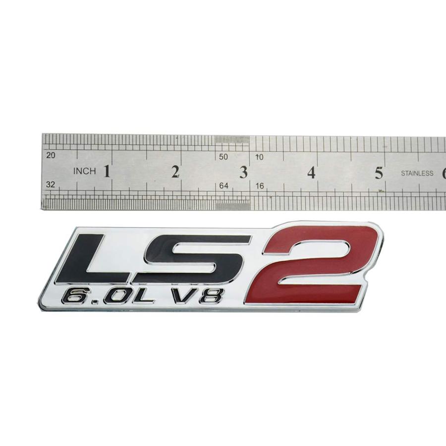 【並行輸入品】2X LS2 6.0L V8 エンブレムバッジ ブルー 3D 立体 強粘着 GM LS2用 (レッド ブラック シルバー) 2Xの画像